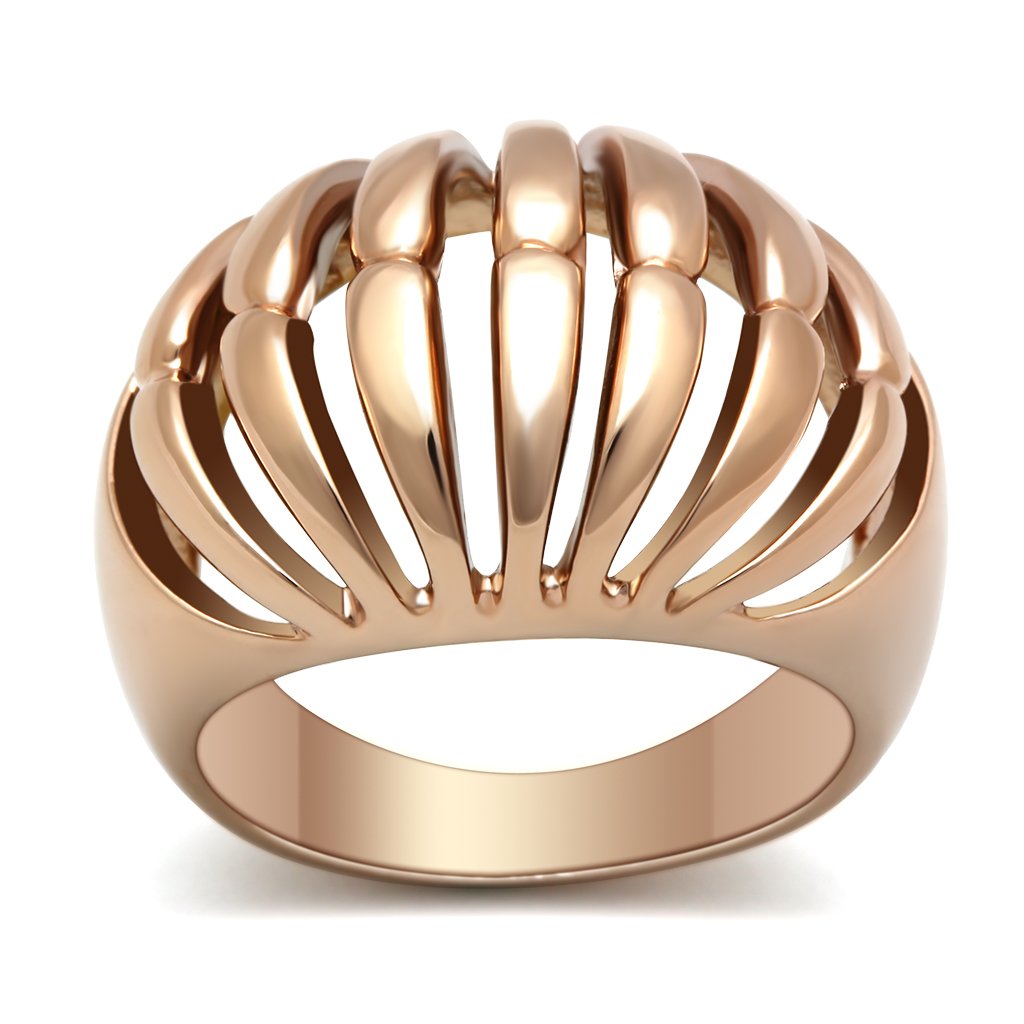 JCE162 IP Rose Gold(Ion Plating) Brass Ring with No Stone